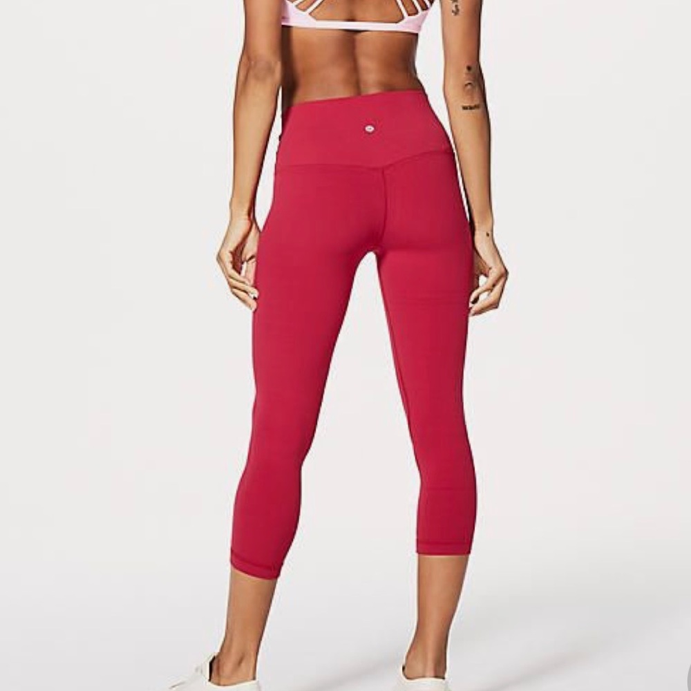 Red Lululemon Align Crop 19 inch Size 6